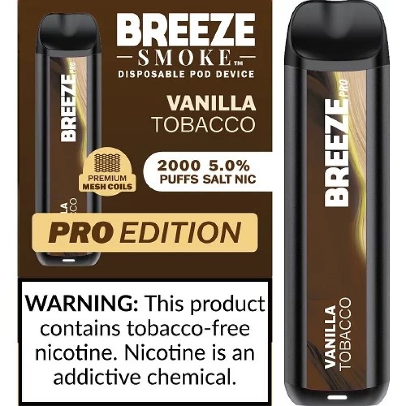 Breeze Smoke 2000puffs 6ml 10ct Vanilla Tobacco