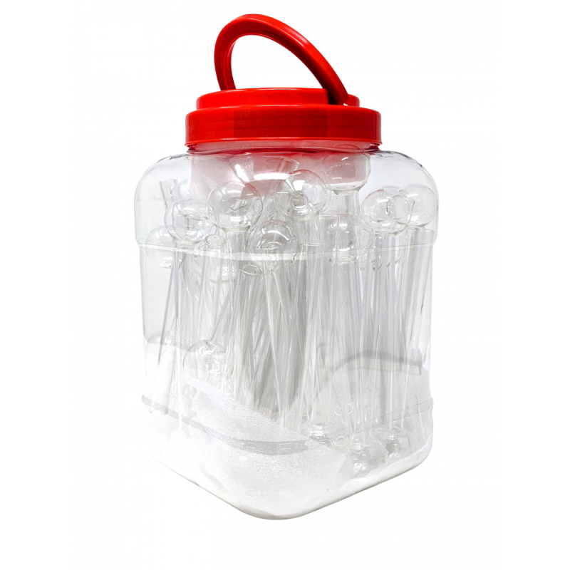 1571 clear Oil burner 6" Glass Pipe 60ct Jar