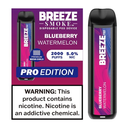 Breeze Smoke 2000puffs 6ml 10ct Blueberry Watermelon