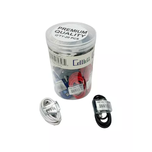 Celltekk USB-C Cable For Type-C Jar 20pcs