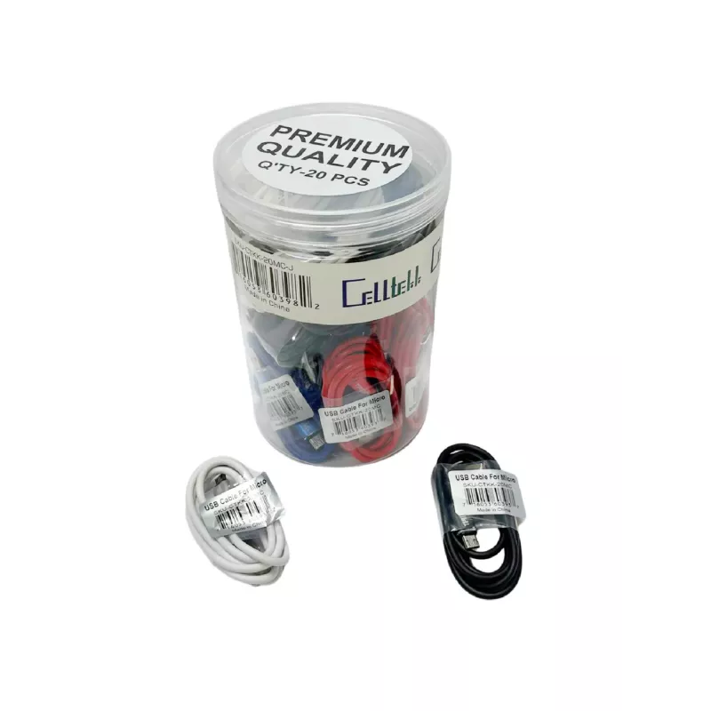 Celltekk USB-C Cable For Type-C Jar 20pcs