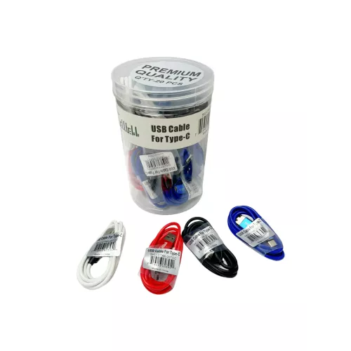 Celltekk USB Cable For Type C Jar 20pcs