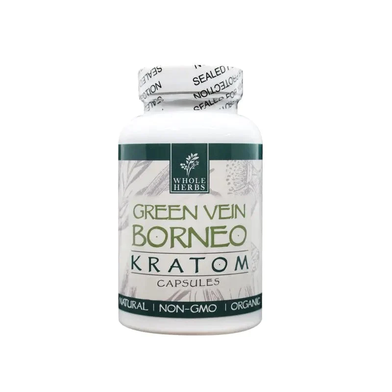 Whole Herbs Kratom Green Vein Borneo 250 Capsules