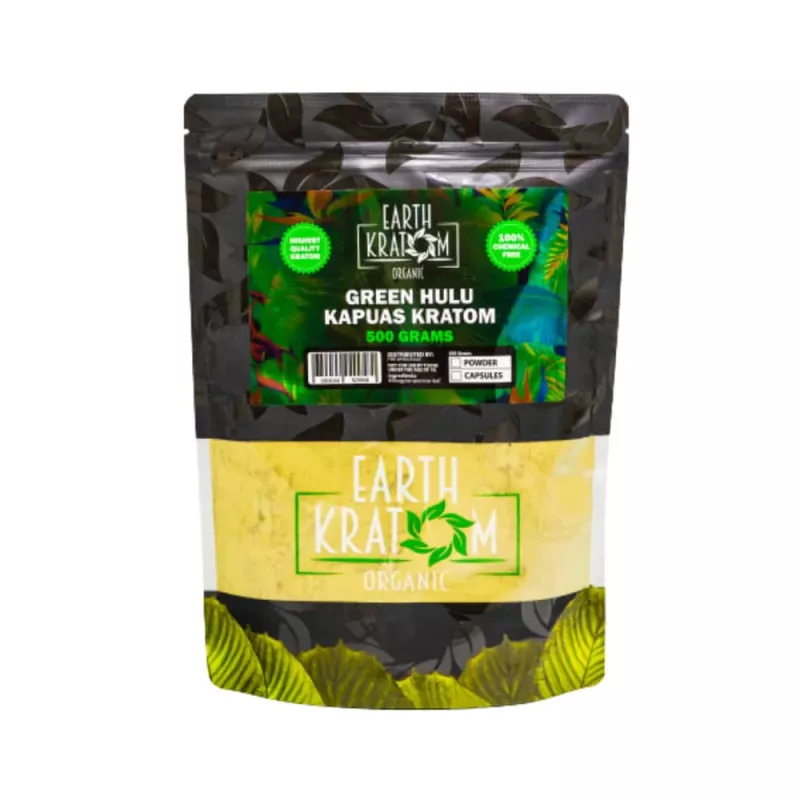 Earth Kratom 1/2kg Powder Green Hulu