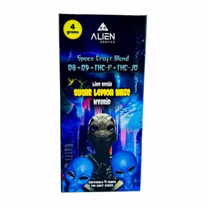 Alien D8 D9 THCP THC JD Disposable 4gm 5ct  Sugar Lemon Haze  {Hybrid}