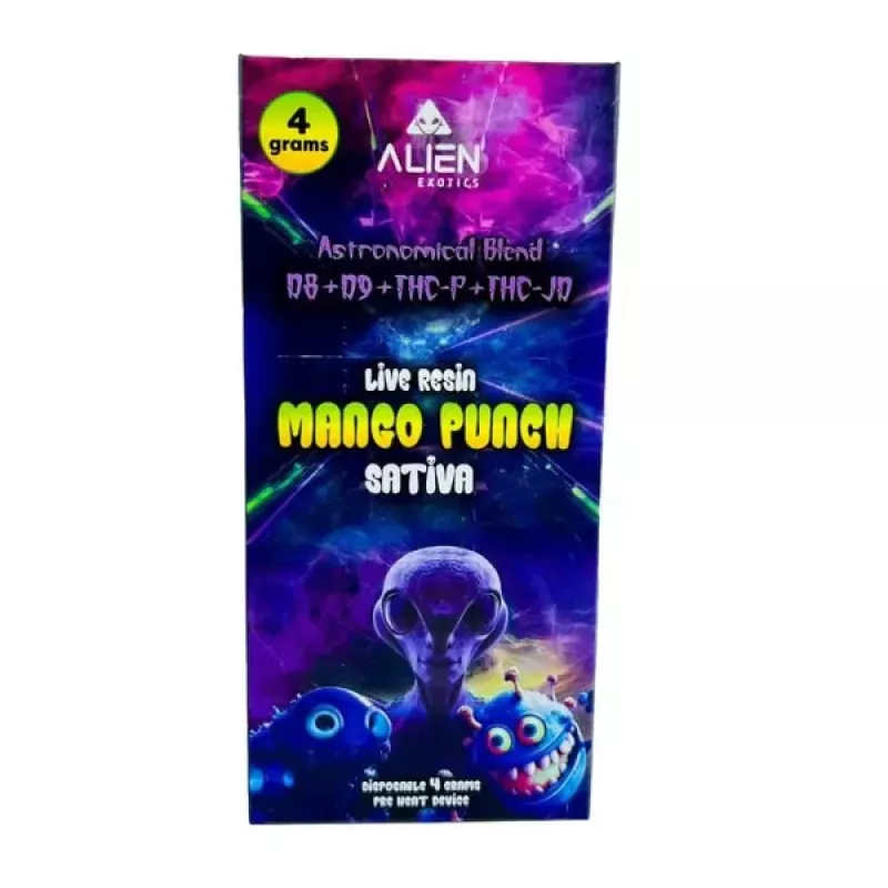Alien D8 D9 THCP THC JD Disposable 4gm 5ct Mango Punch {sativa}