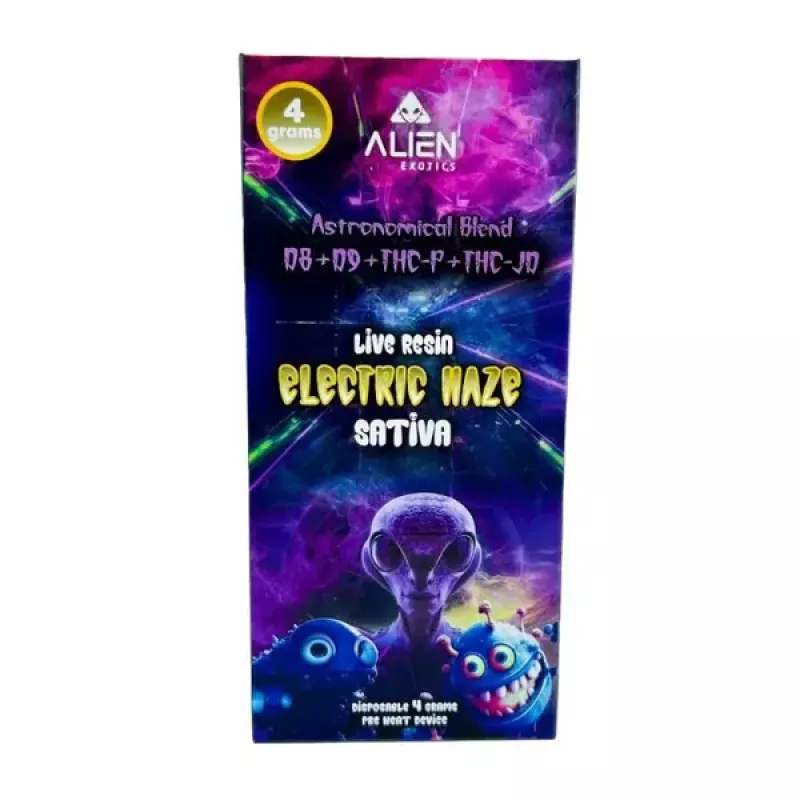 Alien D8 D9 THCP THC JD Disposable 4gm 5ct Electric Haze {sativa}