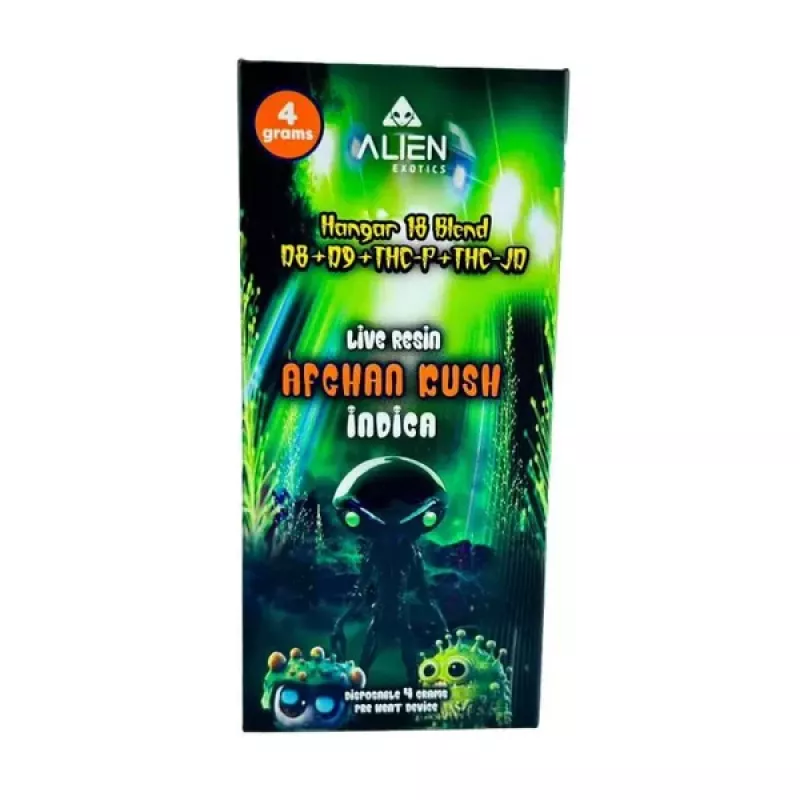 Alien D8 D9 THCP THC JD Disposable 4gm 5ct  Afghan Kush {Indica}