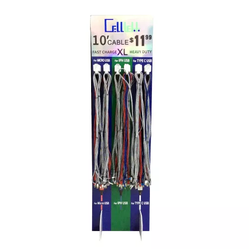 Celltekk 10ft Charger Floor Display 60ct