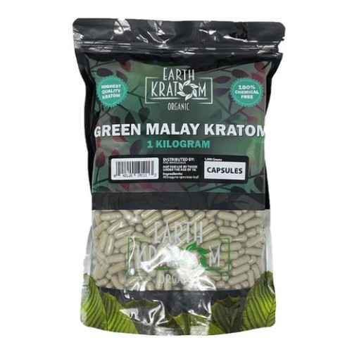 Earth Kratom 1000ct Capsules Green Malay