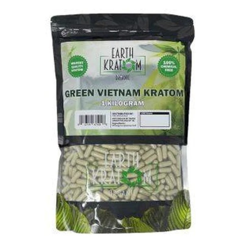 Earth Kratom 1000ct Capsules Green Vietnam