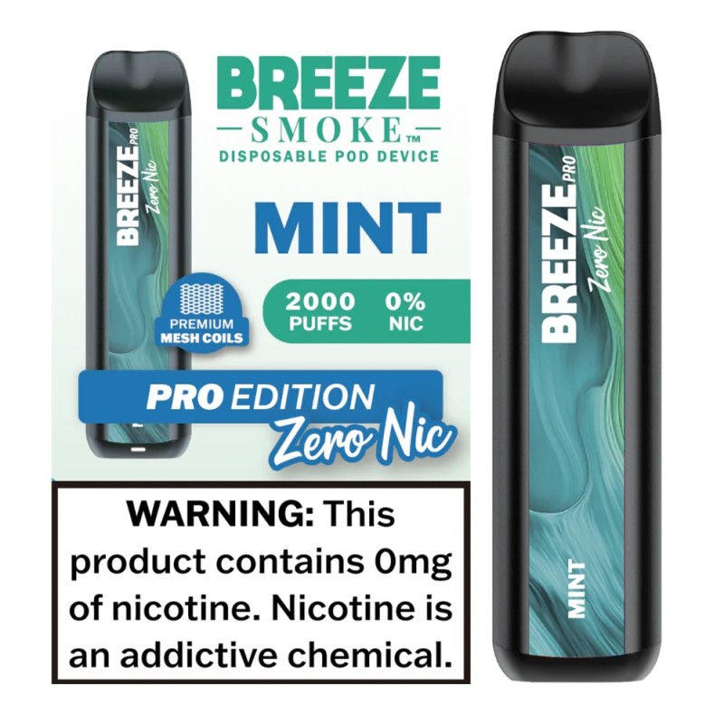 Breeze Smoke 2000puffs 6ml 10ct 0% nicotine Mint