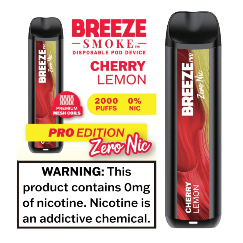 Breeze Smoke 2000puffs 6ml 10ct 0% nicotine Cherry Lemon