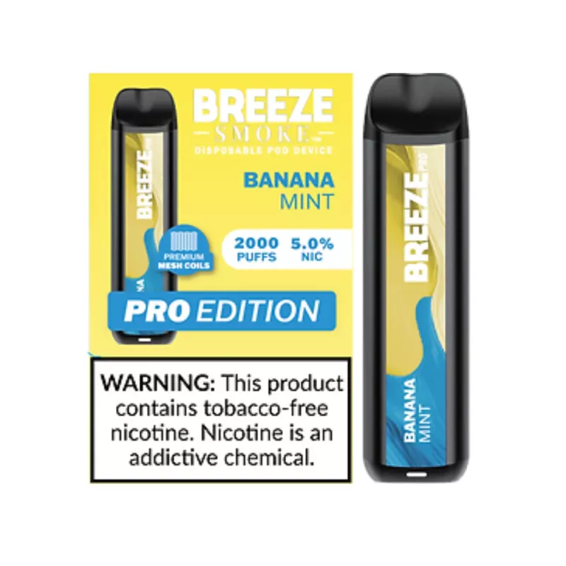 Breeze Smoke 2000puffs 6ml 10ct banana Mint