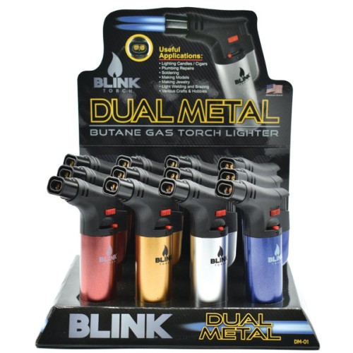Blink Dual Metal Torch Lighter 12ct #599
