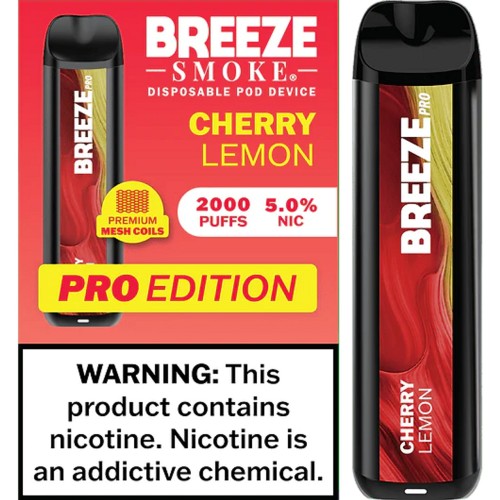 Breeze Smoke 2000puffs 6ml 10ct Cherry Lemon