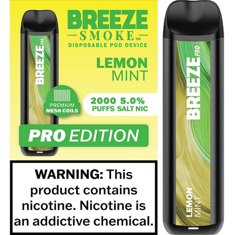 Breeze Smoke 2000puffs 6ml 10ct Lemon Mint