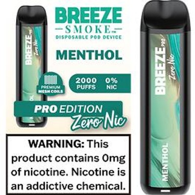 Breeze Smoke 2000puffs 6ml 10ct 0% nicotine Menthol