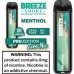 Breeze Smoke 2000puffs 6ml 10ct 0% nicotine Menthol