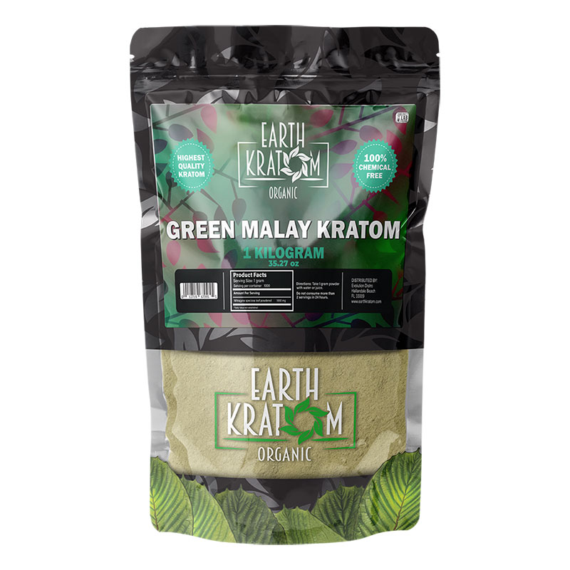 Earth Kratom 1kg Powder Green Malay